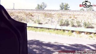 German blonde fitness bitch pick up on street for real date