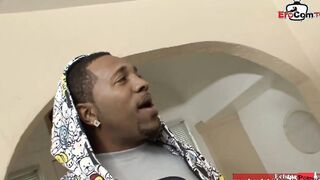 Slim Teenie with natural hooters and the big black dick during ebony sex