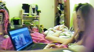 asian stepmom masturbates on porn