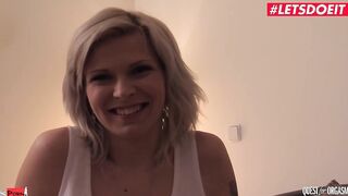 QUESTFORORGASM - Gigantic Titties Blonde Barbara Nova Finger Fucked And Fucks Pussy To Orgasm - LETSDOEIT