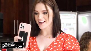 Family Strokes - Lucky Stud Freeuses His Stepsister Into Front Of His New twat with mouth And Asks Her To Join