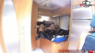 German skinny amateur cougar has cumshot sex date into car