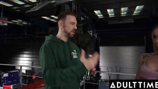 ADULT TIME - Businessman Takes Anastasia Brokelyn & Angie Lynx's Fit Bodies For A Spin At The Gym