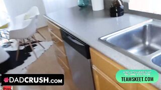 Dad Crush - Pretty 19 yo Year Older With Incredible Sexy Bae Natural Titties Caught Her Stepdad Wanking While Watching Her
