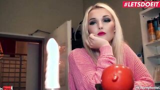HORNYHOSTEL - Gigantic Ass Blonde Lovita Fate Takes A Hard Penis Inside Hostel Toilet
