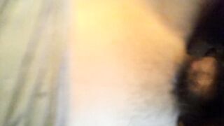 Slutty ex-girl, now washed up, sucking and fucking cock dry, ends in cream