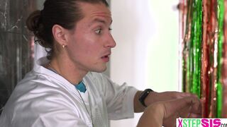 Stepsister and Asian BFF teased stepbro