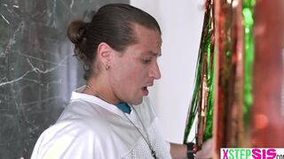 Stepsister and Asian BFF teased stepbro