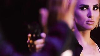 Man fucking busty blonde in chop shop