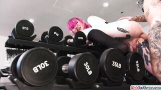 Stuck shemale Lena Moon rimmed and sucks