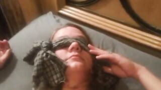 blindfolded girl