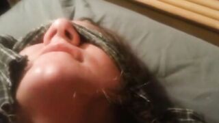 blindfolded girl