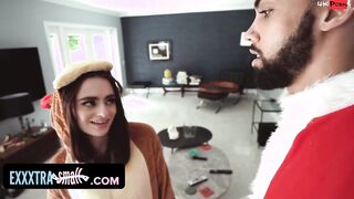 Exxxtra Small - sexy Slender Women Inside Costume Surprises Santa And Getting Spanked For Not Doing Her Duties