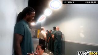 Big tits MILF guards fucks inmate