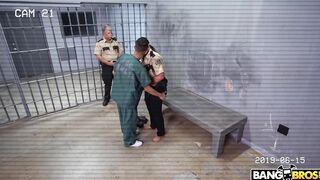 Big tits MILF guards fucks inmate