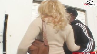 Blonde slut with small hooters pick up for her first