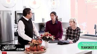 Family Strokes - Strict Stepdad Teaches His Bratty Step Daughter And Stepson How To Be More Thankful