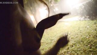 Foxy goes booty naked in public for anyone to see