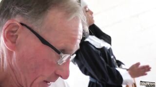 Lusty teens year mature nun gets nude and fucks an older man