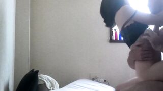 Small chinese mom Liking my White Penis