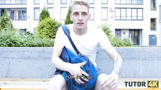 TUTOR4K. Boy deletes tutors dress and harshly fool around with old woman