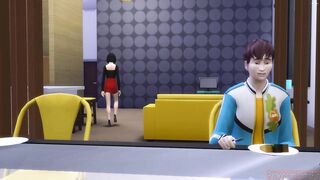 Korean Sister Fucks Sleeping Brother After Waking Him Up Sucking Off