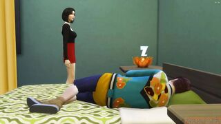 Korean Sister Fucks Sleeping Brother After Waking Him Up Sucking Off