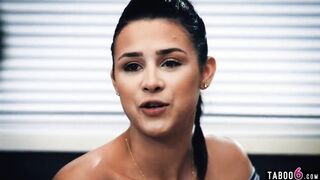 Virgin barely legal Kylie Rocket manipulated by filthy nephew and aunt