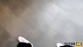 TUTOR4K. Actress pretends to be teacher and unites slit with guests dick