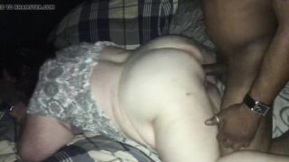 Bbw dig a 9 inch big black dick doggie while husband records