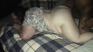 Bbw dig a 9 inch big black dick doggie while husband records