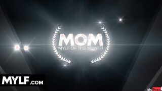 Mylf Of The Month - Gigantic Hooters Milf Getting Stuffed By Her Husband And Stepson For Thanksgiving Day