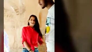 Indian desi college couple outdoor fun