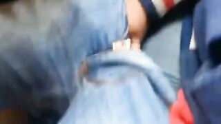 Big cum in train