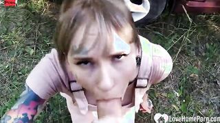 Fucking a beauty hot public inside doggy