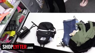 Fit Thief With Pierced Nipples Veronica Church Gaggs On Security Officer's Fat Dick - Shoplyfter