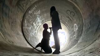 Voyeur BBC worship aggressive BlowJob public 2