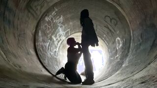 Voyeur BBC worship aggressive BlowJob public 2