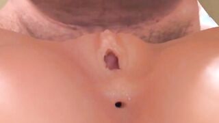Fake Pussy cum from behind, Sextoy Pussy cum 2