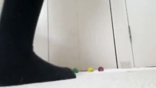 Trap Ladyboy Schoolgirl marbles anal play