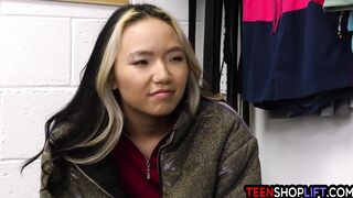 Asian teen shop employee stole a jacket