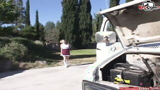 Blonde 19 yo plowed! in a car until the cummed in her face