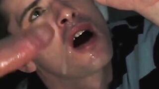 Cum and piss from his buddies