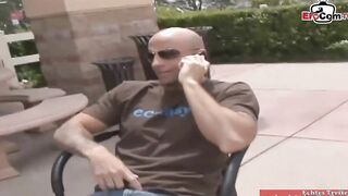 Red haired skank with natural tits pick up at the street