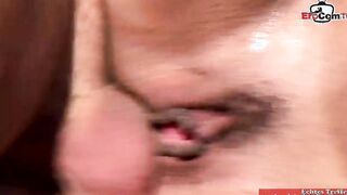 Blonde teenie with small jugs fucked in her ass outdoor