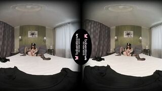 Solo gal, Monica is masturbating with a sex sex toy, in VR