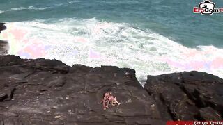 Outdoor lesbian sex with a huge tit blonde and a dark hair slut