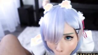 Stepsister gives Deepthroat Boss Dick