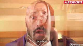 HORNYHOSTEL - (Julia Parker, Jean Pallett) - Janitor Surprise Nailed With Big Ass Blonde Tourist