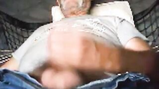 Older gentleman shooting his load
